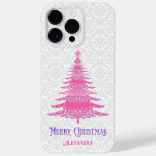 Funda Para iPhone 14 Pro Max De Case-Mate Margen de nombre personalizado del árbol de Navida