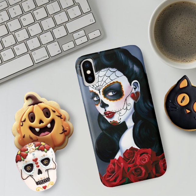 Funda De Case-Mate Para iPhone Maria Sugar Skull Red Roses (Subido por el creador)
