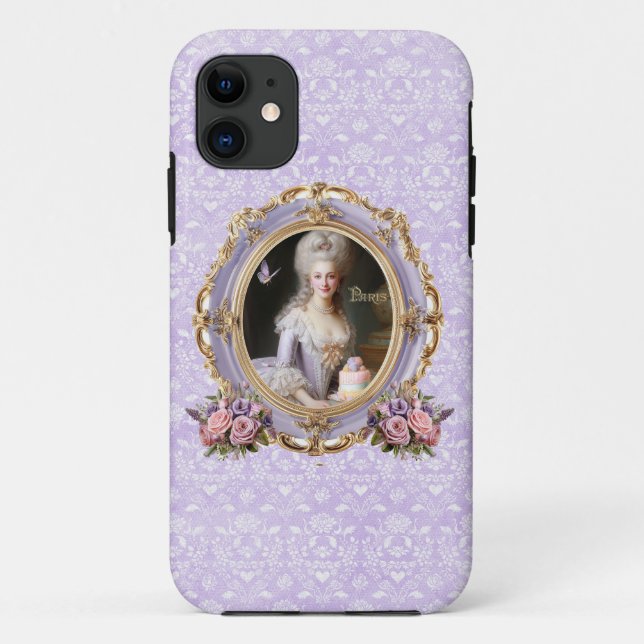 Funda De Case-Mate Para iPhone Marie Antoinette,French,Paris,lavender,portrait (Reverso)