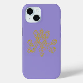 Funda Para iPhone 15 Marie Antoinette Monogram Lavender