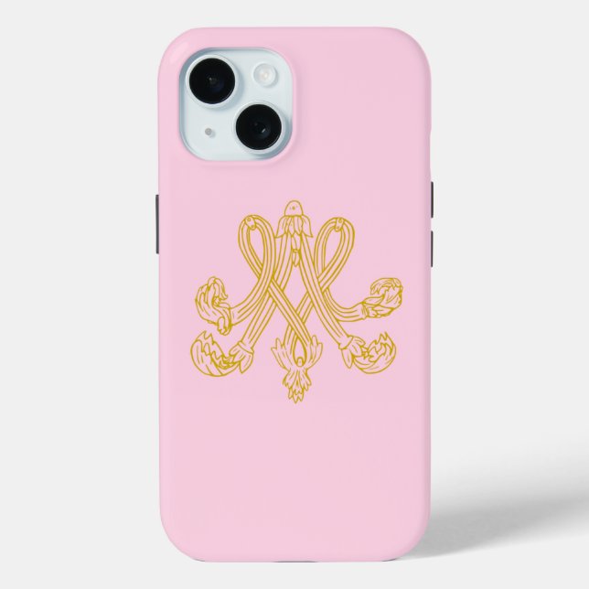 Funda De Case-Mate Para iPhone Marie Antoinette Monograma Rosa (Reverso )
