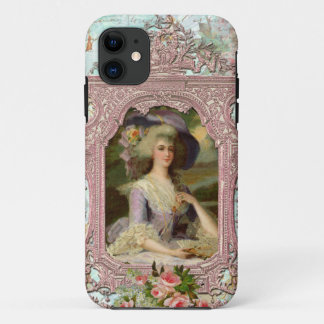 Funda Para iPhone 11 Marie Antoinette y marco rosado