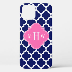 Funda Para iPhone 12 Pro Marina Blanco Marroquí #5 Rosa Caliente 3 Monogram