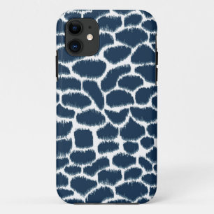 Funda Para iPhone 11 Marina de guerra de Ikat del estampado de animales