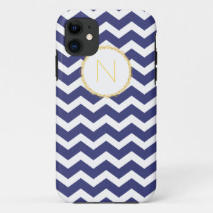 Funda Para iPhone 11 Marina de guerra elegante y blanco del caso del