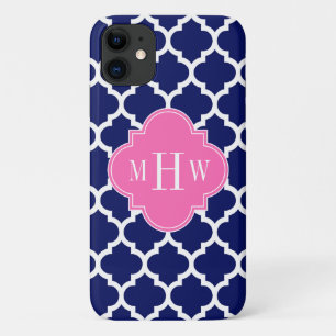 Funda Para iPhone 11 Marina qué marroquí #5 rosa caliente 3 monograma i