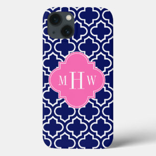 Funda Para iPhone 13 Marina Qué Marroquí #6 Rosa Caliente 3 Monograma I