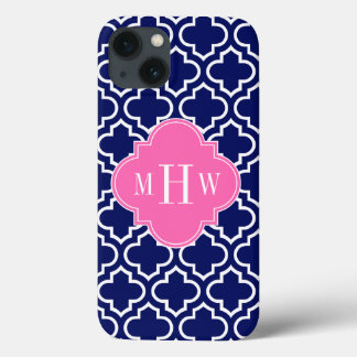 Funda Para iPhone 13 Marina Qué Marroquí #6 Rosa Caliente 3 Monograma I