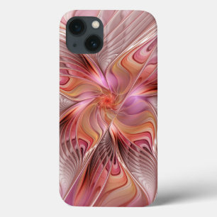 Funda Para iPhone 13 Mariposa abstracta colorida arte fantástica fracta