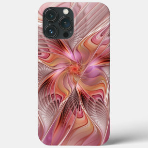 Funda Para iPhone 13 Pro Max Mariposa abstracta colorida arte fantástico fracta