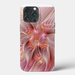 Funda Para iPhone 13 Pro Mariposa abstracta colorida arte fractal inicial