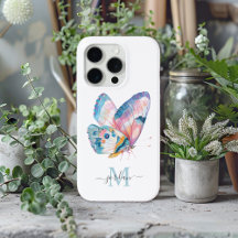 Mariposa acuarela cutánea con su monograma