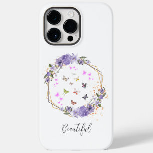 Funda Para iPhone 14 Pro Max De Case-Mate Mariposa acuarela Flor morada Patrones florales