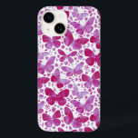 Funda Para iPhone 14 De Case-Mate Mariposa acuarela Magenta rosa<br><div class="desc">Magenta pintura de mariposa color rosa y blanco acuático. Proteja y proteja su teléfono al mismo tiempo! Arte original de Nic Squirrell.</div>