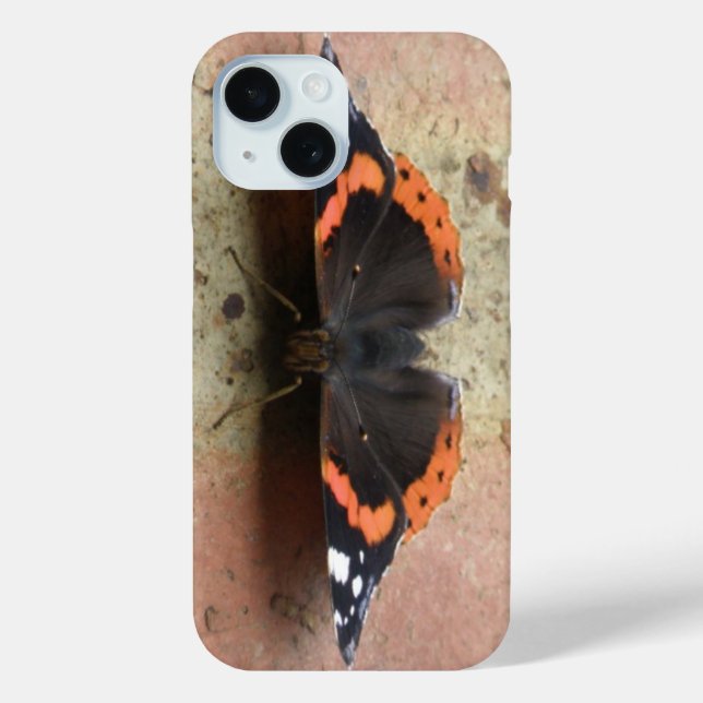 Funda De Case-Mate Para iPhone Mariposa Almirante Rojo (Reverso )