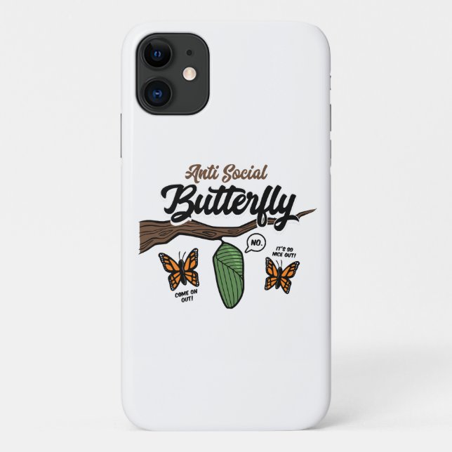 Funda De Case-Mate Para iPhone Mariposa antisocial (Reverso)