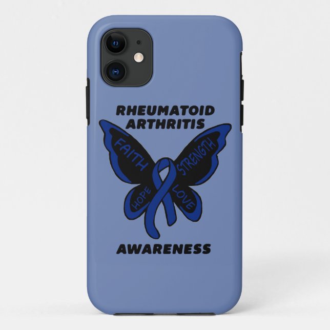 Funda De Case-Mate Para iPhone Mariposa/artritis reumatoide de la conciencia… (Reverso)