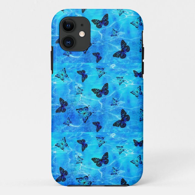 Funda De Case-Mate Para iPhone Mariposa azul (Reverso)