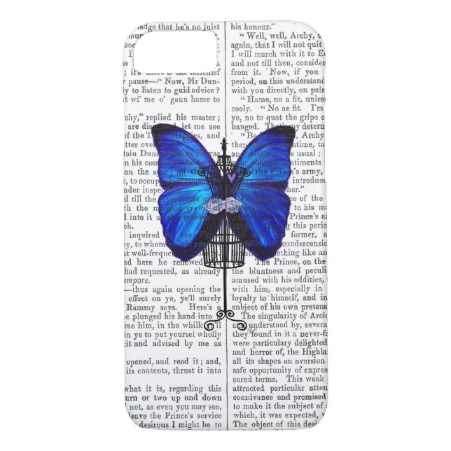 Funda De Case-Mate Para iPhone Mariposa azul maniquí (Reverso)