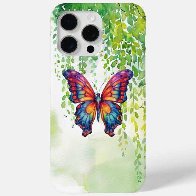 Funda De Case-Mate Para iPhone Mariposa Azul Naranja Alas (Reverso )