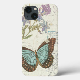 Funda Para iPhone 13 Mariposa azul y marrón