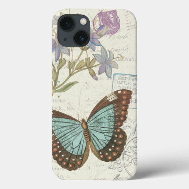 Funda De Case-Mate Para iPhone Mariposa azul y marrón (Reverso)