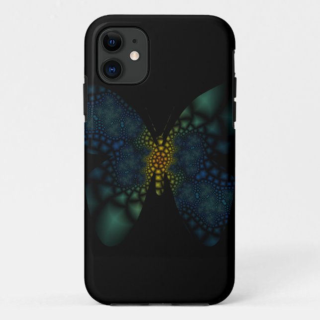 Funda De Case-Mate Para iPhone mariposa azul y verde (Reverso)