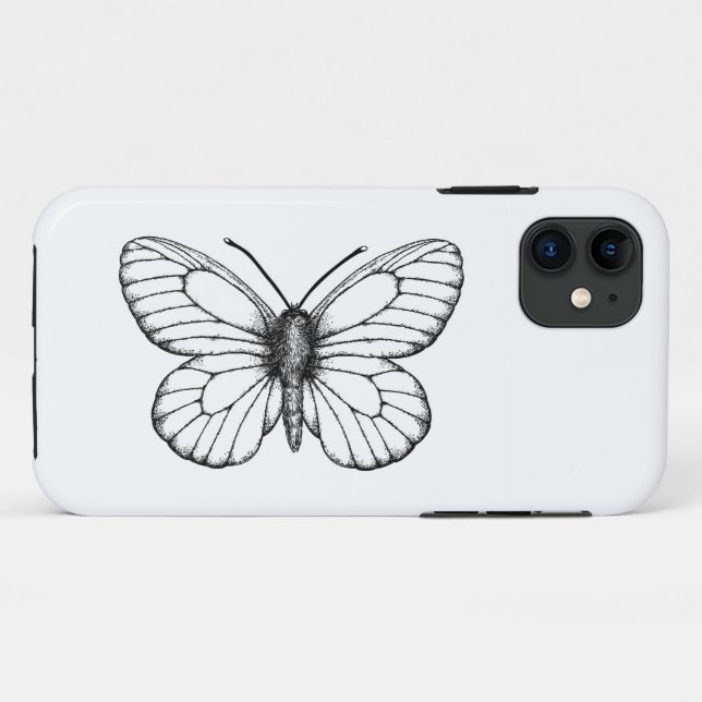 Funda De Case-Mate Para iPhone Mariposa blanca (Reverso (horizontal))