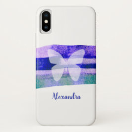 Funda Para iPhone X Mariposa color índigo personalizada