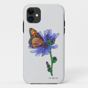 Funda Para iPhone 11 Mariposa con flor azul
