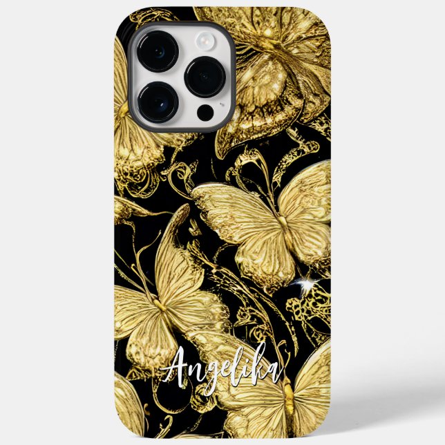 Funda De Case-Mate Para iPhone Mariposa con nombre personalizado (Reverso )