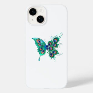 Funda Para iPhone 14 De Case-Mate Mariposa con plumas de pavo real verde