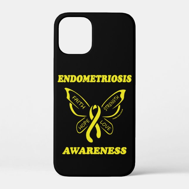 Funda De Case-Mate Para iPhone Mariposa/Conciencia...Endometriosis (Reverso )