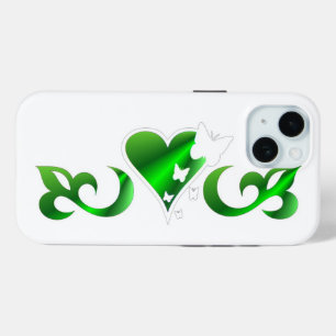 Funda Para iPhone 15 Mariposa Corazón y Lily Rainbowart