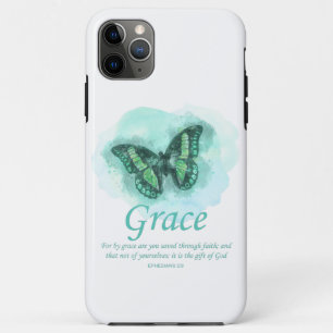 Funda Para iPhone 11 Pro Max Mariposa cristiana: Verse:Gracia