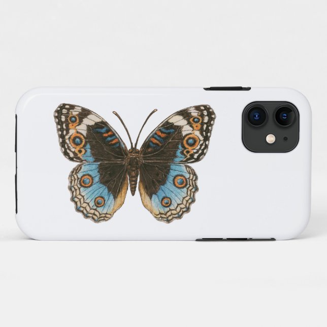 Funda De Case-Mate Para iPhone Mariposa de Blue Pansy (Reverso (horizontal))