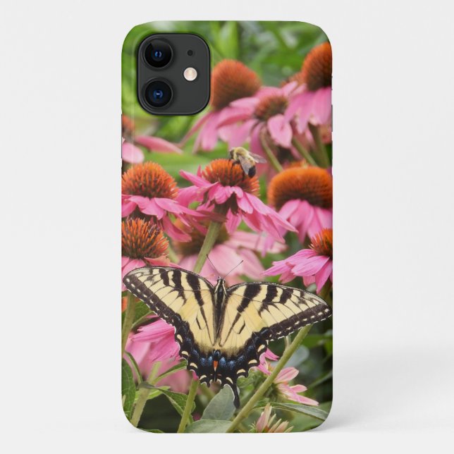 Funda De Case-Mate Para iPhone Mariposa de cola cruda amarilla, alas abiertas (Reverso)