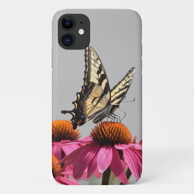 Funda De Case-Mate Para iPhone Mariposa de cola cruda amarilla, alas abiertas (Reverso)
