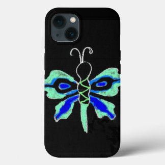 Funda Para iPhone 13 Mariposa de color neón negro