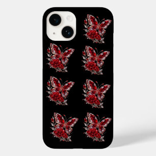 Funda Para iPhone 14 De Case-Mate Mariposa de cristal de rubí y rosa