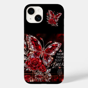 Funda Para iPhone 14 De Case-Mate Mariposa de cristal de rubí y rosa