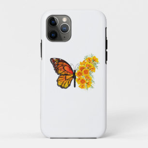Funda Para iPhone 11 Pro Mariposa de flores con amapola amarilla de Califor