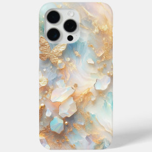 Funda Para iPhone 15 Pro Max Mariposa de Oro de Piedra Lunar Opalina Holográfic