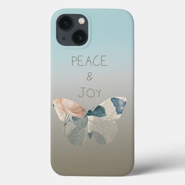 Funda De Case-Mate Para iPhone Mariposa de paz y alegría (Reverso)