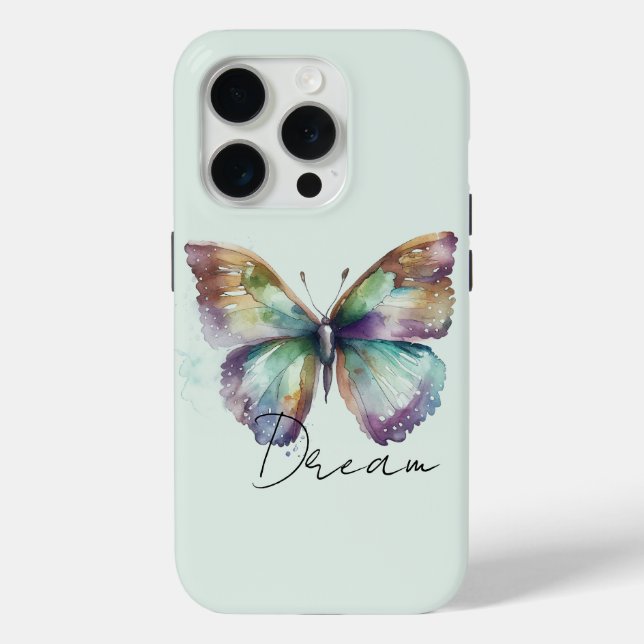 Funda De Case-Mate Para iPhone Mariposa de Sueño Azul Mint Aqua inspiradora (Reverso )