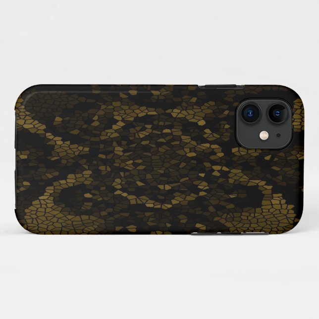 Funda De Case-Mate Para iPhone Mariposa de Vidrio Teñido de Oliva (Reverso (horizontal))