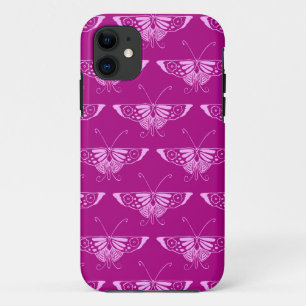 Funda Para iPhone 11 Mariposa Deco estilizada - magenta y rosa