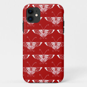 title_seo2 Mariposa Deco estilizada - rojo oscuro y blanco