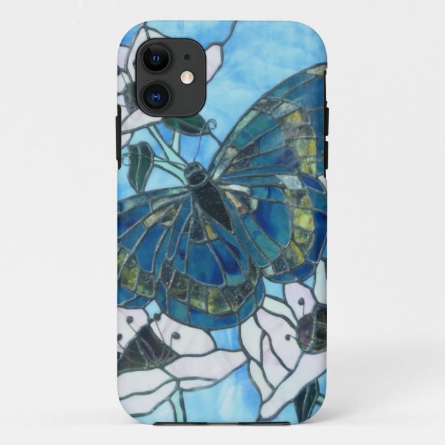 Funda De Case-Mate Para iPhone Mariposa del vitral (Reverso)