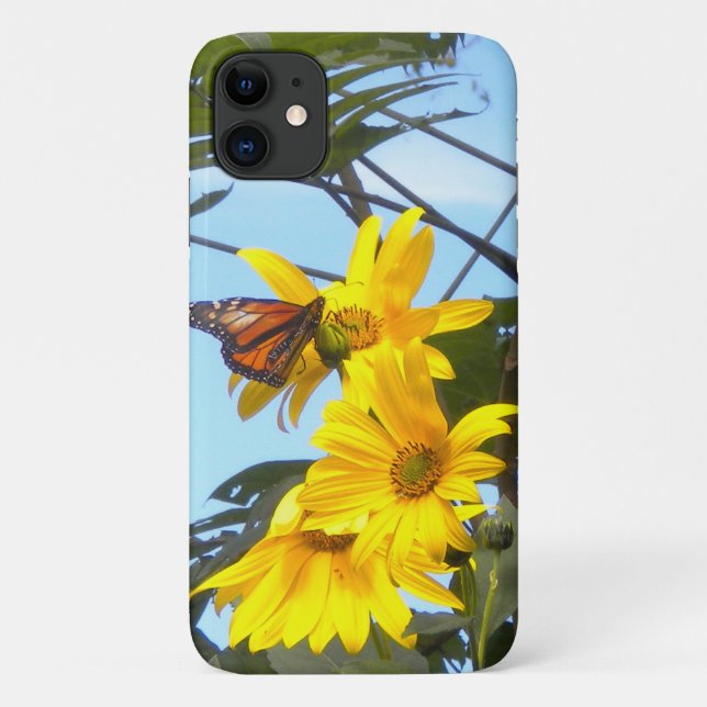 Funda De Case-Mate Para iPhone Mariposa en el girasol (Reverso)